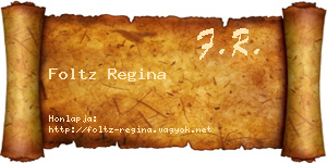 Foltz Regina névjegykártya